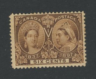 Canada Queen Victoria Jubilee Stamp 55 - 6c Mlh Fine Guide Value = $150.  00