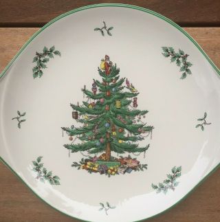 Spode Christmas Tree Pattern 12 3/4 " Round Cake Plate S3324