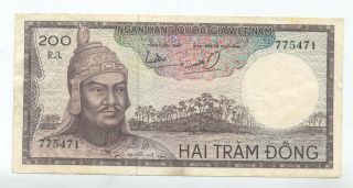 South Vietnam 1966 Currency 200 Dong Hai Tram Dong