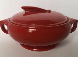 Vintage Hall’s Kitchenware Red Sundial Casserole Dish With Lid 2 Qt