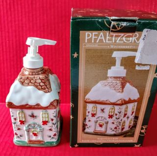 Pfaltzgraff Winterberry Sculpted House Shaped Soap/lotion Dispenser
