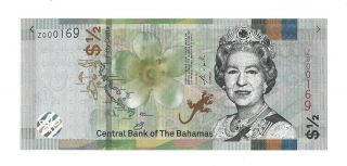 2019 Bahamas $1/2 Dollar,  50 Cents,  Z - Prefix Replacement,  Unc Low S/n