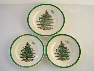 Spode Christmas Tree 1 Dessert Salad Plate 2 Bread Plates 3 Total Vgc