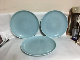 3 Vintage 10 " Iroquois Russel Wright Blue Plates