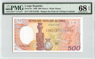 Congo Republic 1990 P - 8c Pmg Gem Unc 68 Epq 500 Francs
