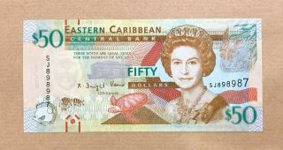 East Caribbean States - 50 Dollars - 2012 - Pick 54a - Serial Number Sj898987,  Unc.