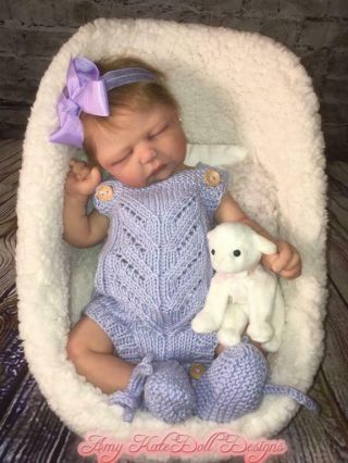 Amy Kate Doll Designs Full Body Solid Silicone Baby Girl Doll Mimi Asleep
