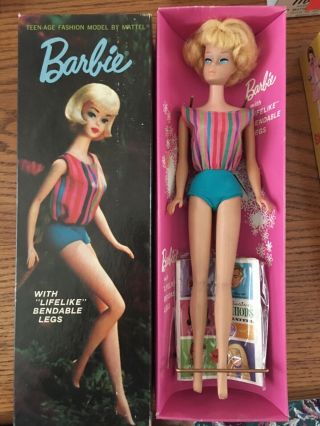 1965 Barbie Bendable Leg 1070 Am Girl Short Hair