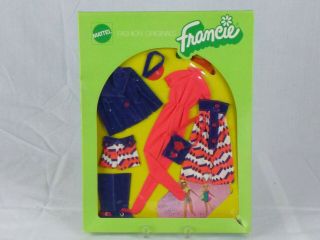 Vtg 1972 Mattel Mod Era Francie Outfit Nrfb Double Ups 3286 Barbie Cousin Nos
