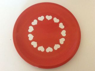 Vtg Waechtersbach Pottery Red Hearts Valentine 10” Dinner Plate