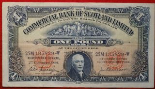 1944 Scotland 1 Pound Circulated Note P S331b