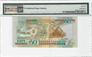 2015 EAST CARIBBEAN STATES $50 Dollars,  P - 54b,  PMG Gem UNC 66 EPQ,  Final Paper 2