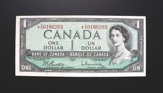 1954 Bank Of Canada $1 Dollar Replacement Note S/o 0180263 Bc - 37ba