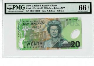 Zealand P 187b 2004 - 08 20 Dollars Prefix Eb Pmg 66 Epq Gem Unc