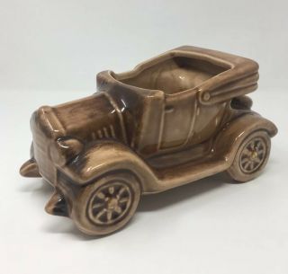 Mccoy Pottery Vintage Car Planter Brown Old Auto Design Man Cave Decor Piece