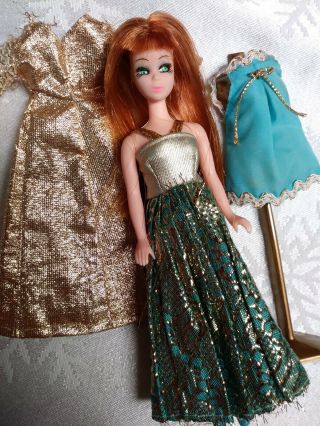 Topper Dawn Glori Doll W/ Clone & Glimmer Glamour Gowns Blue Mini Dress