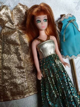 Topper Dawn Glori Doll w/ clone & Glimmer Glamour gowns blue mini dress 3