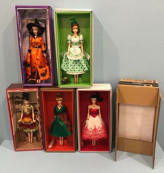 Silkstone Barbies Holiday Hostess Editions Complete Set Of 6 Nrfb