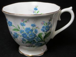 Vintage Footed Cup - Royal Albert Bone China England - Blue Floral Forget - Me - Not