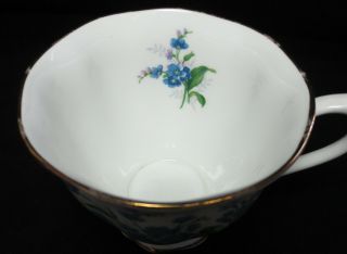 Vintage Footed Cup - ROYAL ALBERT Bone China England - Blue Floral FORGET - ME - NOT 2