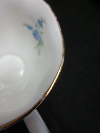 Vintage Footed Cup - ROYAL ALBERT Bone China England - Blue Floral FORGET - ME - NOT 3