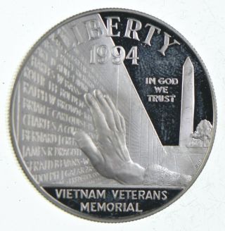 Proof 1994 - P Vietnam Veterans Memorial Commemorative 90 Silver Dollar 223