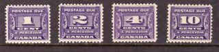 Canada - 1933 - 4 Postage Due Scott J11 - J14 - Vf Mnh Cat $115.  50