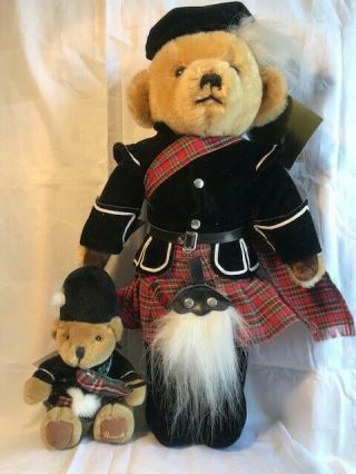 Harrods Merrythought Knightsbridge Scottish Bear And Soft Plush Toy