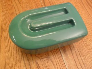 Art Deco Hall China Co.  Usa By Westinghouse 1 Pound Butter Dish - Dark Green