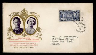 Dr Who 1939 Newfoundland Canada Royal Visit Kg Vi Queen Elizabeth Fdc C150635