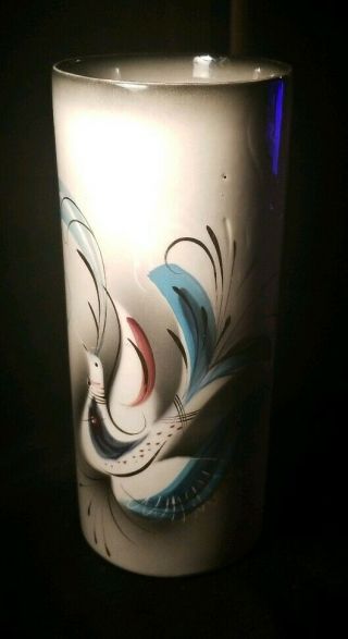 Sascha Brastoff Mid Century Modern Pottery,  Peacock Vase,  Signed &