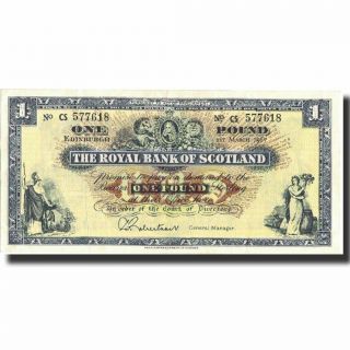 [ 571457] Banknote,  Scotland,  1 Pound,  1967,  1967 - 03 - 01,  Km:325b,  Au (50 - 53)