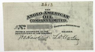 Waterlow & Sons Progress Proof 1900 - 20 Anglo - American Oil Co.  Au W&s