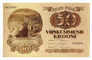 Estonia Eesti Pank 50 Krooni 1929 P - 65a Choice Xf To About Unc