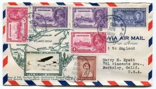 Newfoundland 1939 Transatlantic Airmail Ffc To England - Paa Photo Cachet Cover