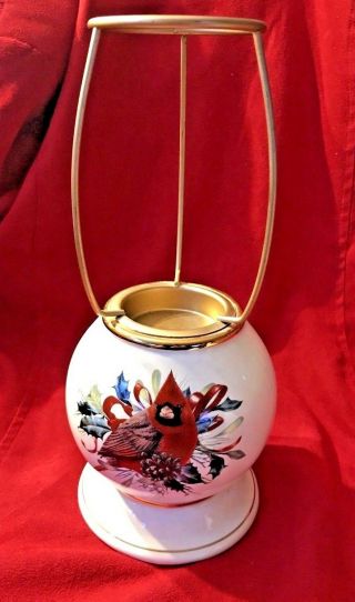 Lenox Winter Greetings Everyday Red Cardinal Candle Lamp Replacement Base Euc