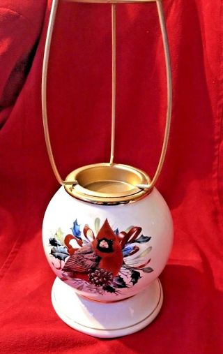 Lenox Winter Greetings Everyday Red Cardinal Candle Lamp Replacement Base EUC 2
