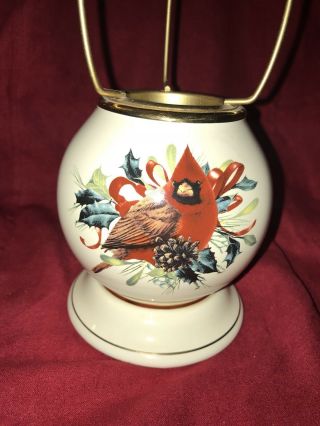 Lenox Winter Greetings Everyday Red Cardinal Candle Lamp Replacement Base EUC 3