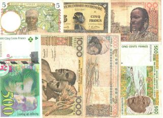 French West Africa,  West African States,  France - 7 Notes -