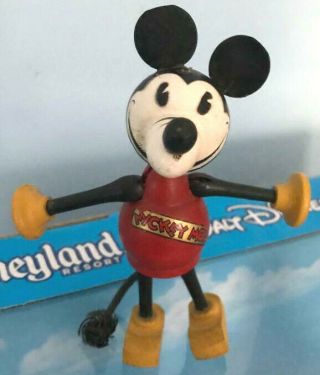 1930s Walt Disney Wooden 5 " Mickey Mouse - Fun - E - Flex Family