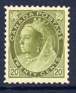 Canada 1898 - 1902 20c Olive - Green Very Well Centred Fresh Mounted.  Sg 165.