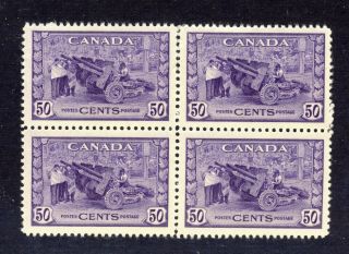 4x Canada Mnh Wwii Stamps Block 4 261 - 50c Munitions Mnh Vf Cat.  Value=$300.  00