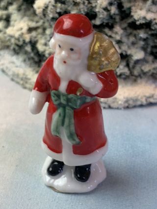 Vintage Miniature Dollhouse Holiday Winter Porcelain Christmas Santa Claus