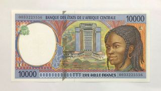 Central African States/l Gabon - 10000 F - 2000 - Sign.  19 - S/n 0033225556 - P.  405lf,  Unc