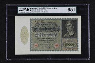 1922 Germany Reichsbanknote 10000 Mark Pick 71 Pmg 65 Epq Gem Unc