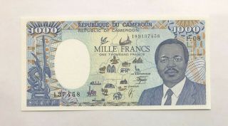 Cameroun - 1000 Francs - 1990 - Pick 26b - Serial Number 137458,  Unc.