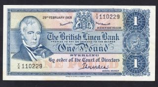 Scotland 1 Pound 1968 Vf P.  169,  Banknote,  Circulated