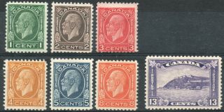 Canada 1932 Kgv Set Of Stamps Value To 13 Cents Lightly Hinged
