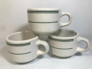 Vintage Homer Laughlin Restaurant Ware Best China Ivory White Green Cups - 3
