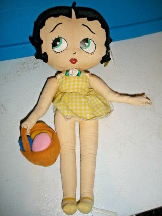 Betty Boop Kellytoy Plush Yellow Dress With Easter Basket 16 " With Tags